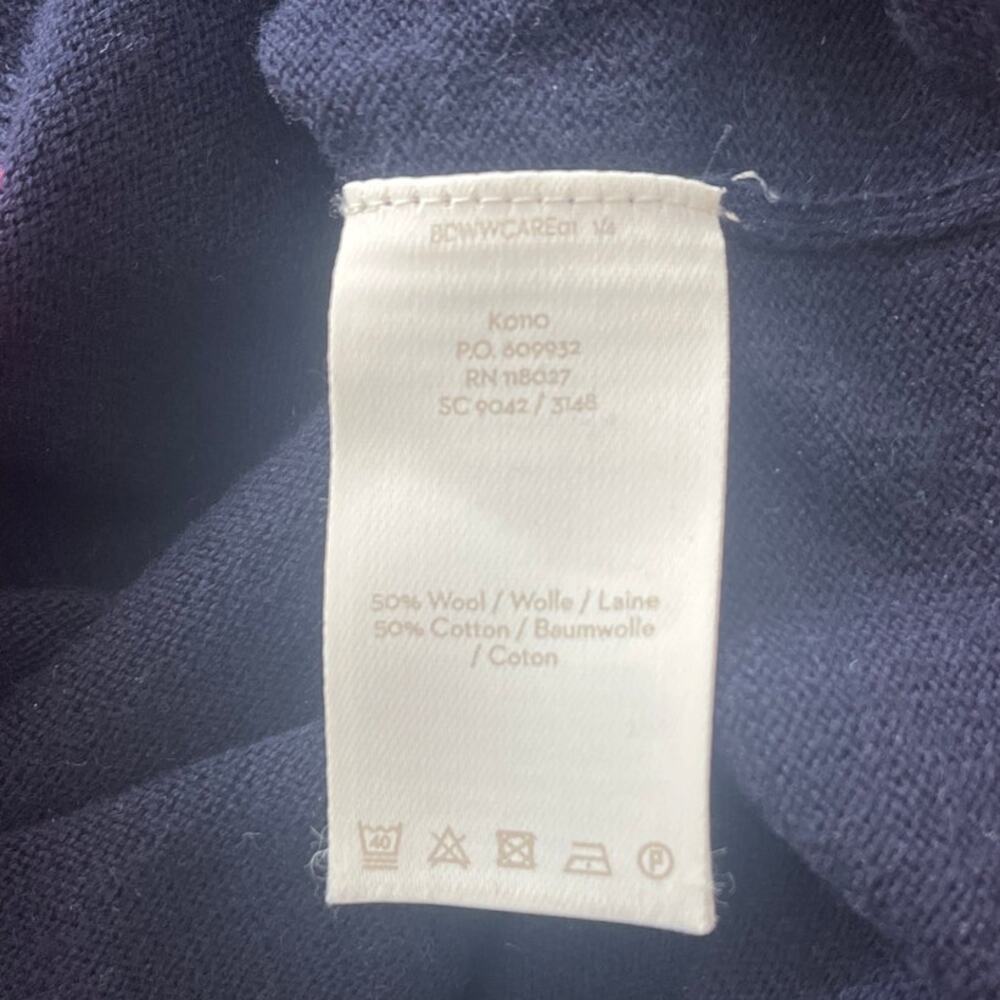 Boden Berwick Crewneck Sweater Small Navy Pink Wool Blend - Picture 9 of 9